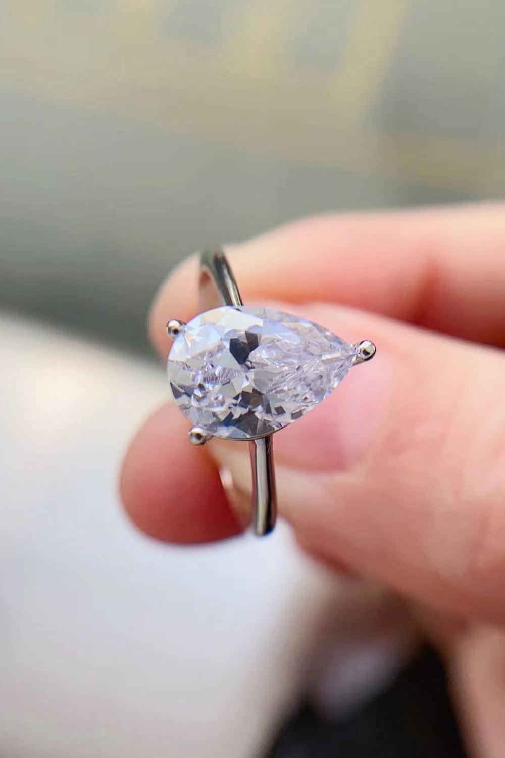 Blow My Mind 2 Carat Teardrop Moissanite Ring - MXSTUDIO.COM