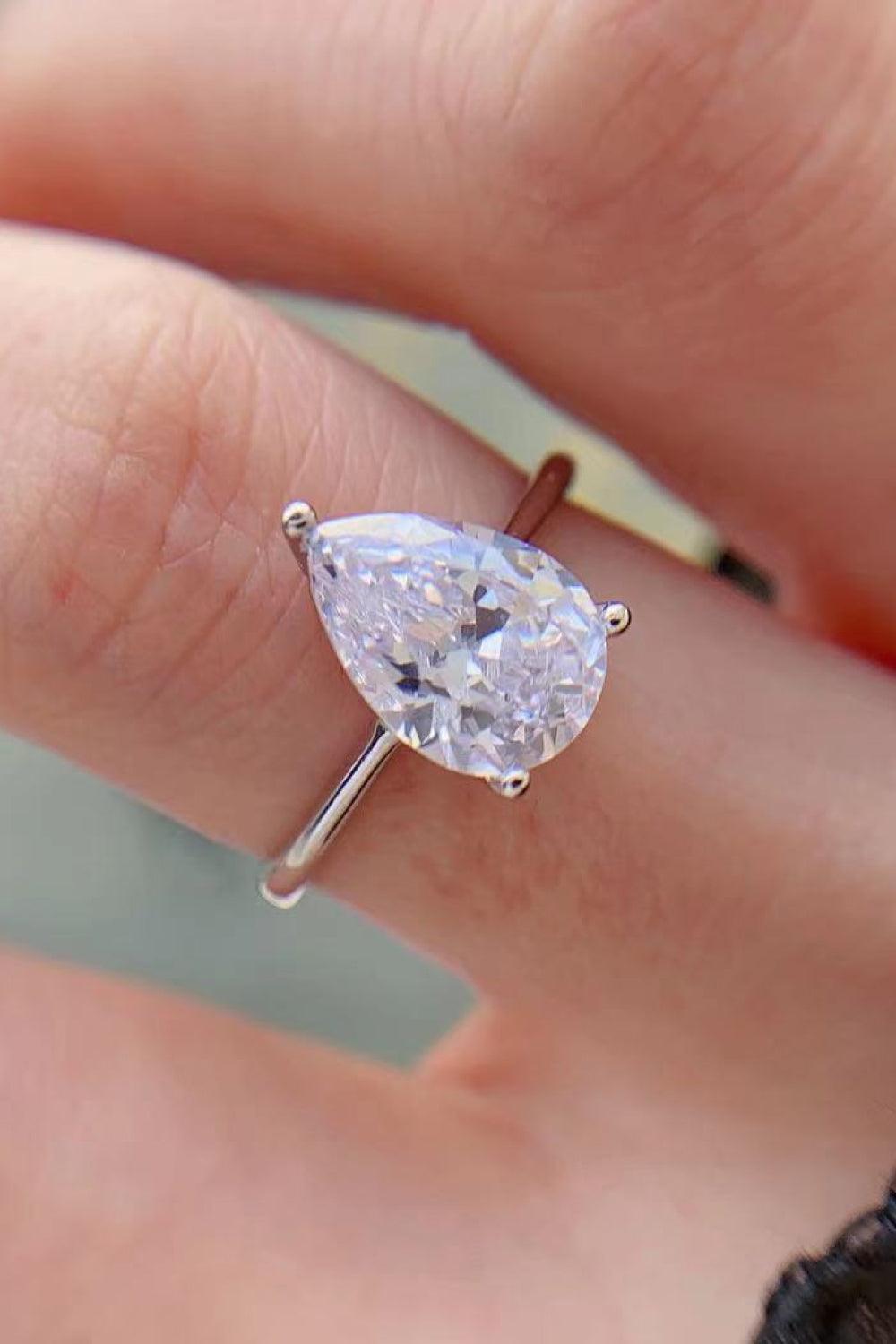 Blow My Mind 2 Carat Teardrop Moissanite Ring - MXSTUDIO.COM