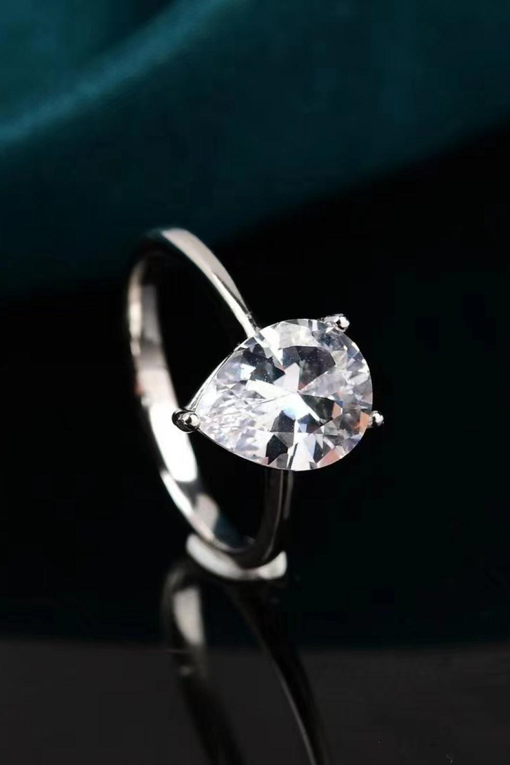 Blow My Mind 2 Carat Teardrop Moissanite Ring - MXSTUDIO.COM