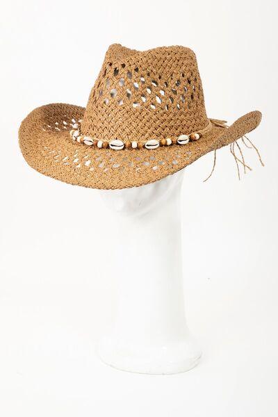 a white mannequin head wearing a straw hat