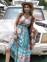 Boho Appeal Scoop Neck Bohemian Maxi Dress - MXSTUDIO.COM