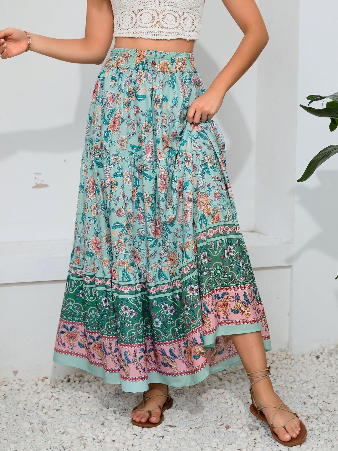 Boho Chic A-Line Bohemian Maxi Skirt - MXSTUDIO.COM