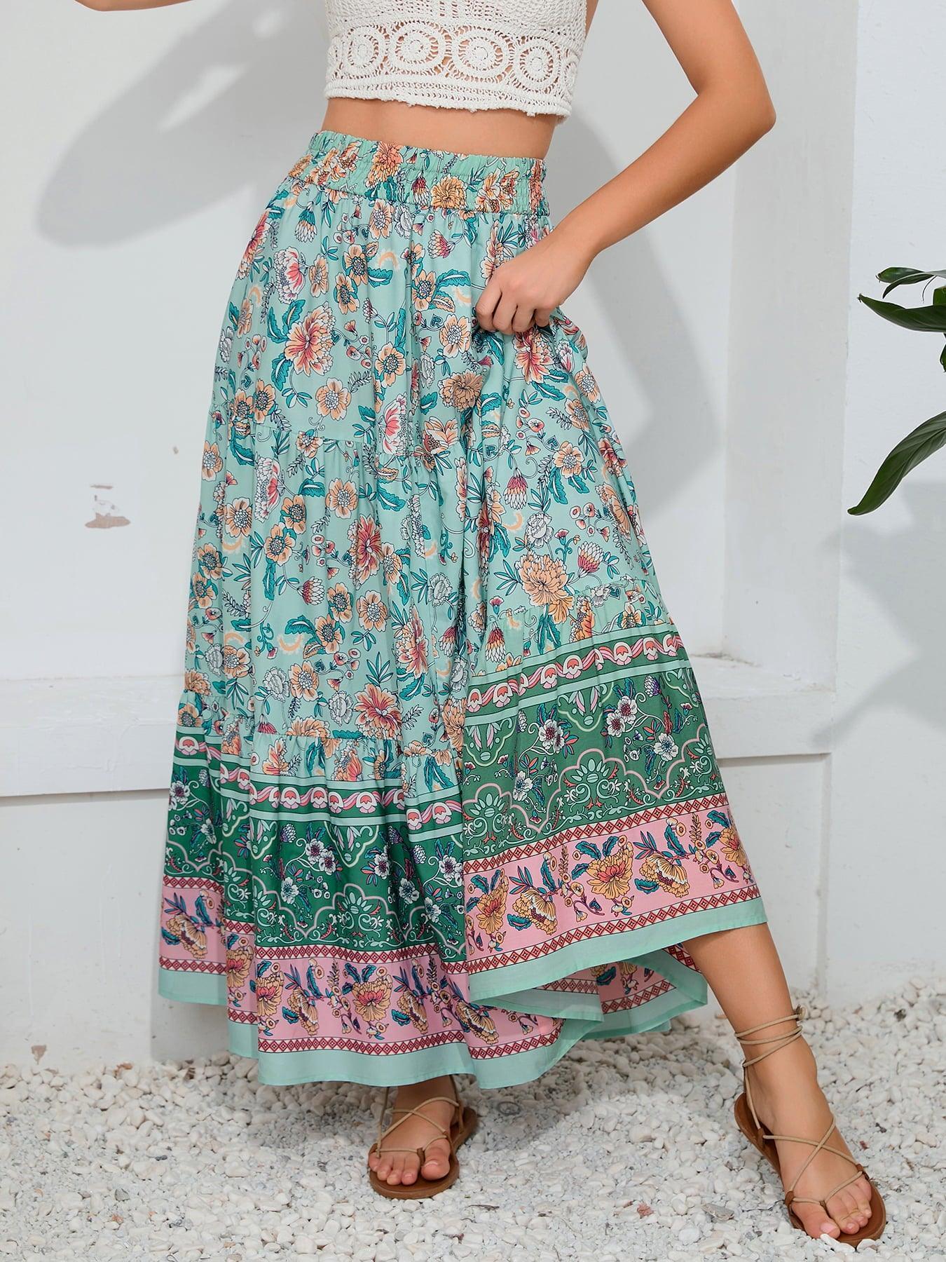 Boho Chic A-Line Bohemian Maxi Skirt - MXSTUDIO.COM