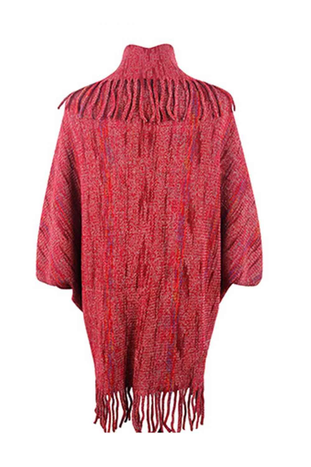 Boho Chic Cloak Sleeve Fringe Poncho - MXSTUDIO.COM