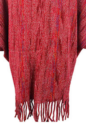 Boho Chic Cloak Sleeve Fringe Poncho - MXSTUDIO.COM