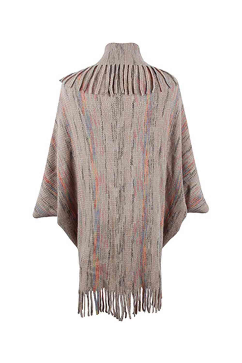 Boho Chic Cloak Sleeve Fringe Poncho - MXSTUDIO.COM