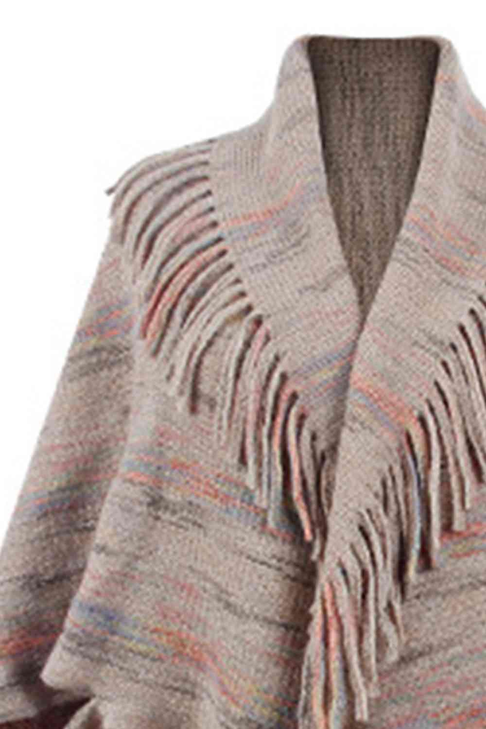 Boho Chic Cloak Sleeve Fringe Poncho - MXSTUDIO.COM