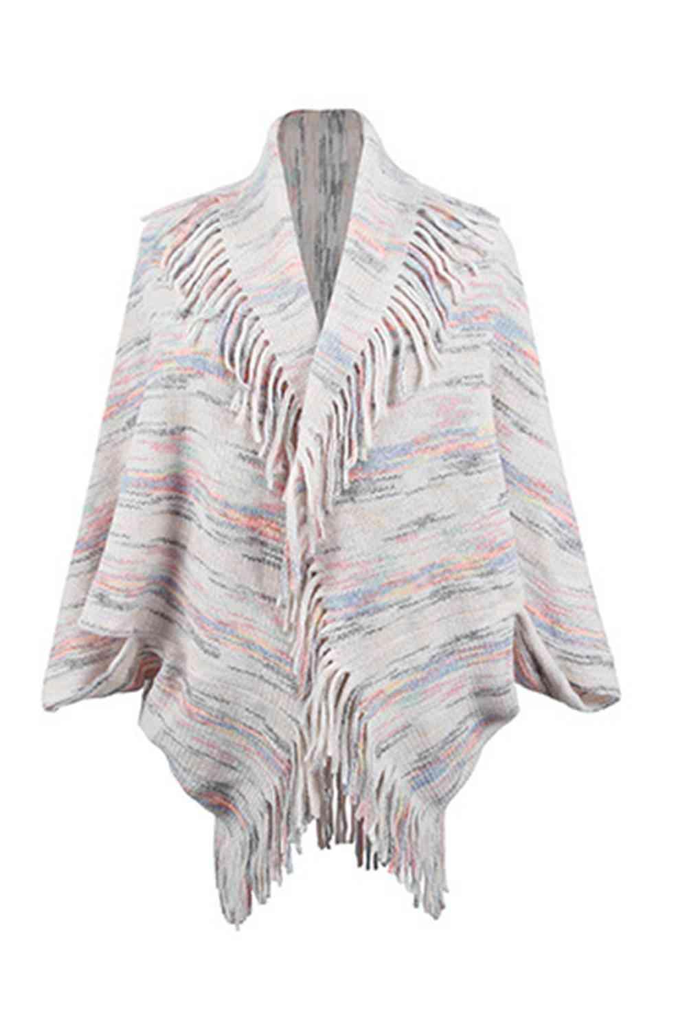 Boho Chic Cloak Sleeve Fringe Poncho - MXSTUDIO.COM