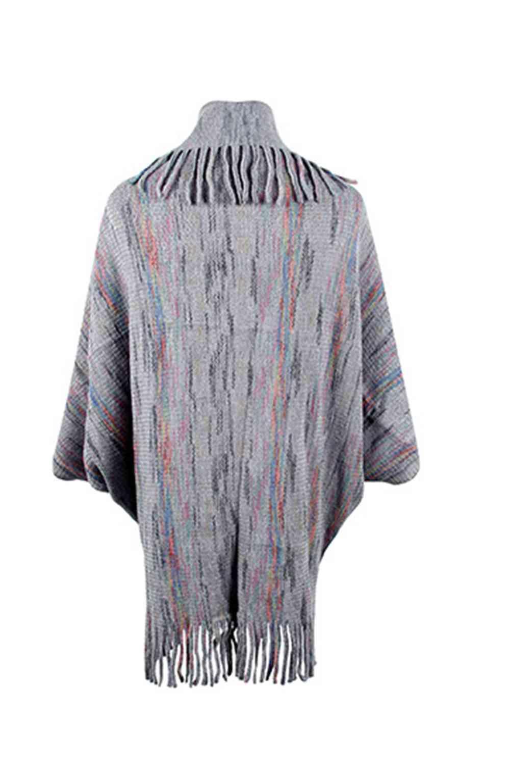 Boho Chic Cloak Sleeve Fringe Poncho - MXSTUDIO.COM