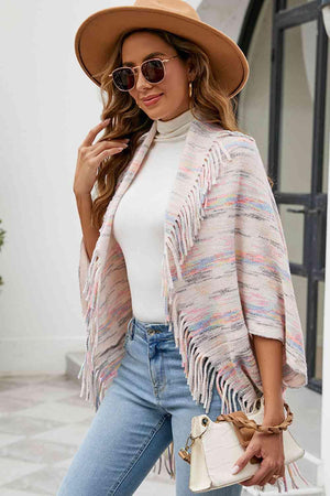 Boho Chic Cloak Sleeve Fringe Poncho - MXSTUDIO.COM