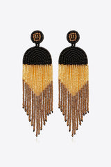 Boho-Inspired Fringe Beaded Dangle Earrings - MXSTUDIO.COM