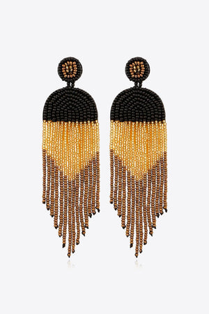 Boho-Inspired Fringe Beaded Dangle Earrings - MXSTUDIO.COM