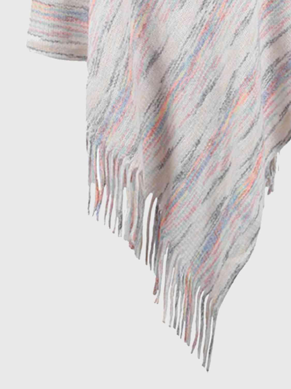 Boho Spirit Fringe Hem Hooded Poncho - MXSTUDIO.COM