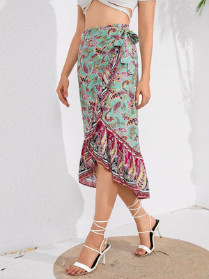 Boho Swag Midi Ruffle Wrap Skirt - MXSTUDIO.COM