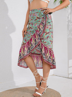 Boho Swag Midi Ruffle Wrap Skirt - MXSTUDIO.COM