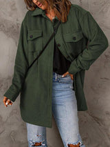 Bold And Comfy Button Down Long Shirt Jacket-MXSTUDIO.COM