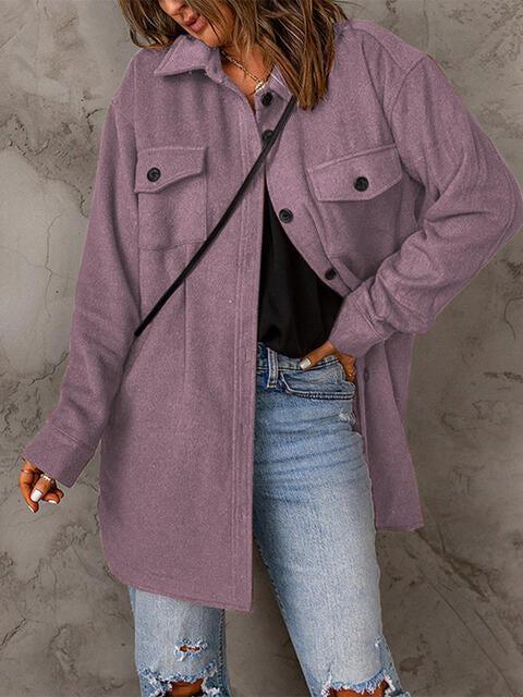 Bold And Comfy Button Down Long Shirt Jacket-MXSTUDIO.COM