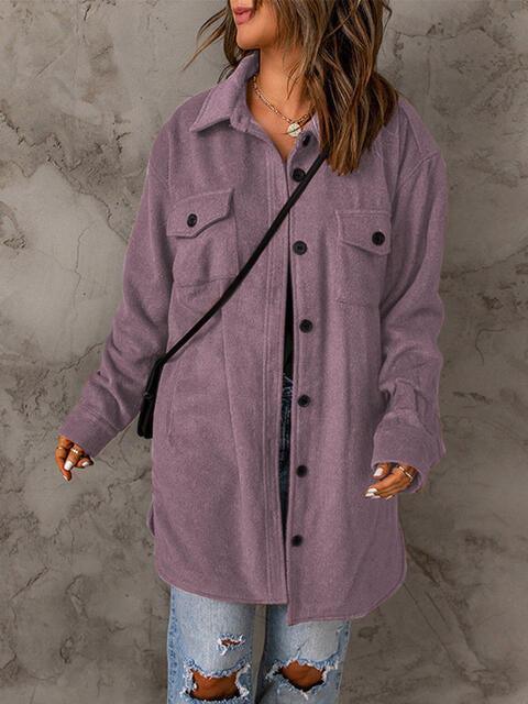 Bold And Comfy Button Down Long Shirt Jacket-MXSTUDIO.COM