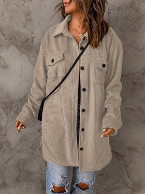 Bold And Comfy Button Down Long Shirt Jacket-MXSTUDIO.COM