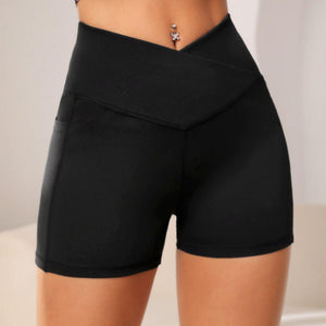 Booty Chic V Waist Sports Compression Shorts - MXSTUDIO.COM