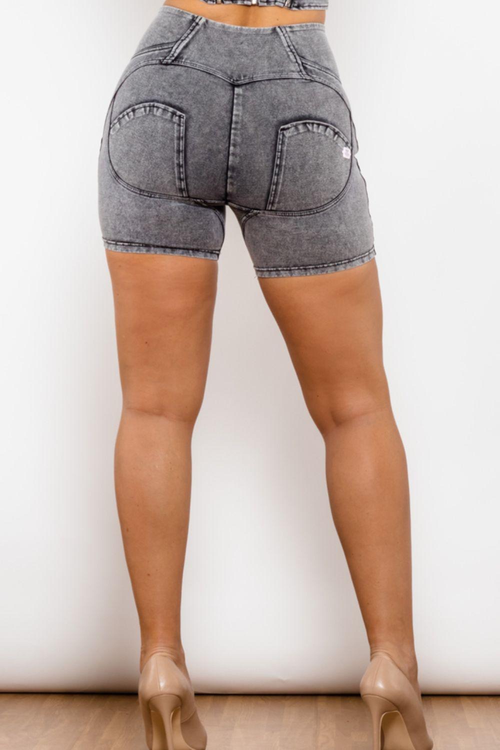 Booty Standard Gray Zip Closure Slim Fit Denim Shorts - MXSTUDIO.COM
