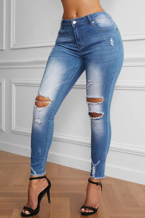 Bootylicious Faded High Rise Skinny Jeans - MXSTUDIO.COM