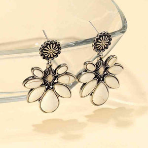 Botanical Beauties Artificial Turquoise Flower Earrings-MXSTUDIO.COM