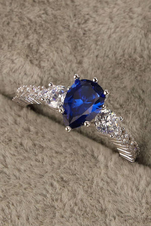 Boundless Sparkle Blue Pear Shape Spinel Ring - MXSTUDIO.COM