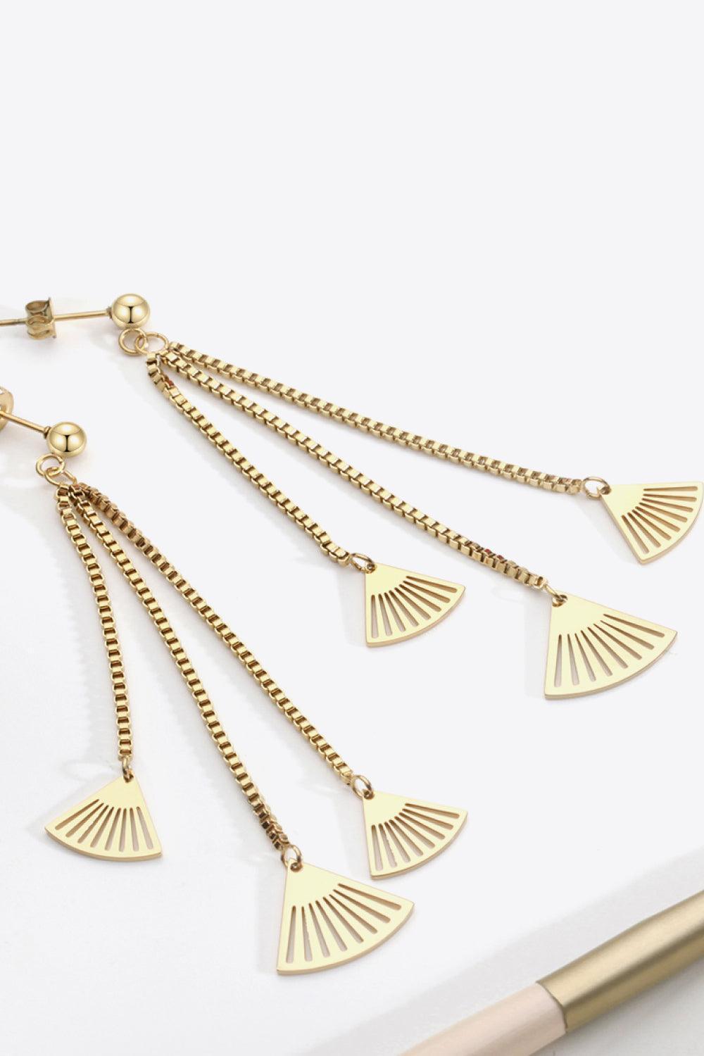 Breathtaking Allure 18K Gold Plated Dangle Fringe Earrings - MXSTUDIO.COM