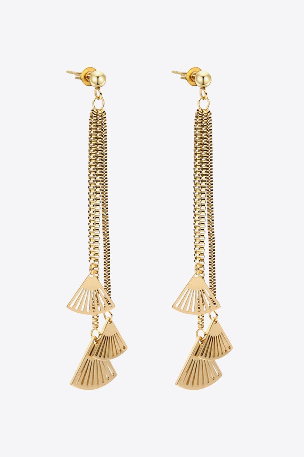 Breathtaking Allure 18K Gold Plated Dangle Fringe Earrings - MXSTUDIO.COM