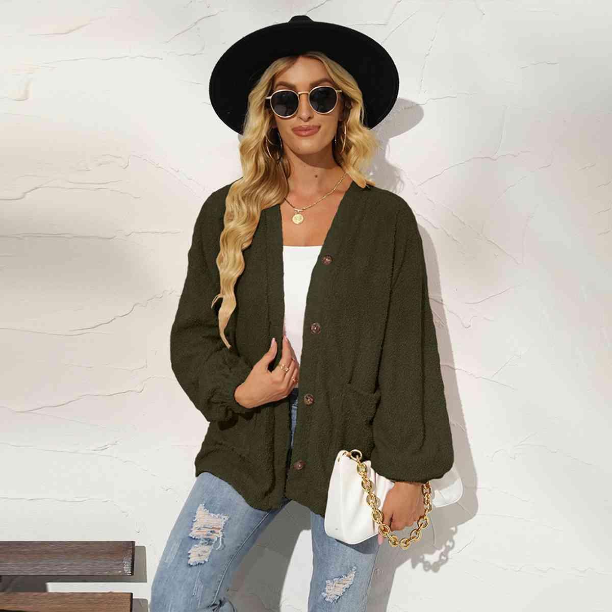 Breezy Day Chic Button Down Balloon Sleeve Jacket - MXSTUDIO.COM