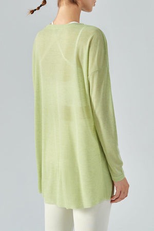 Breezy Sheer Slit Tunic Sports Top - MXSTUDIO.COM