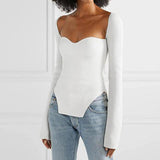 Bridgerton Inspired Knit Sweetheart Neck Sweater-MXSTUDIO.COM