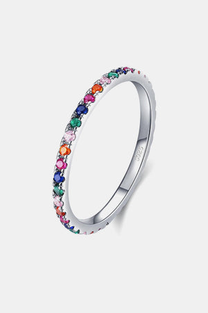 Bright Colored Sterling Silver Cubic Zirconia Ring - MXSTUDIO.COM