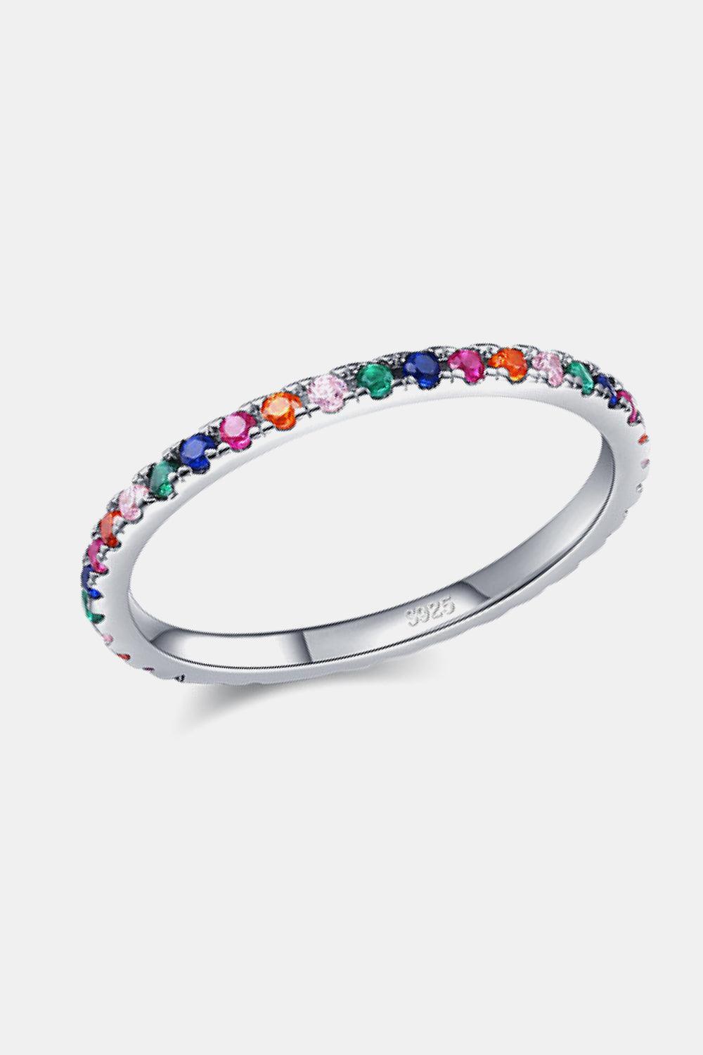 Bright Colored Sterling Silver Cubic Zirconia Ring - MXSTUDIO.COM