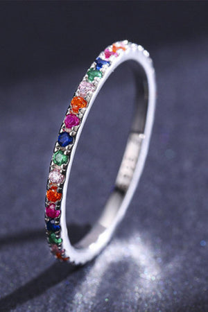 Bright Colored Sterling Silver Cubic Zirconia Ring - MXSTUDIO.COM