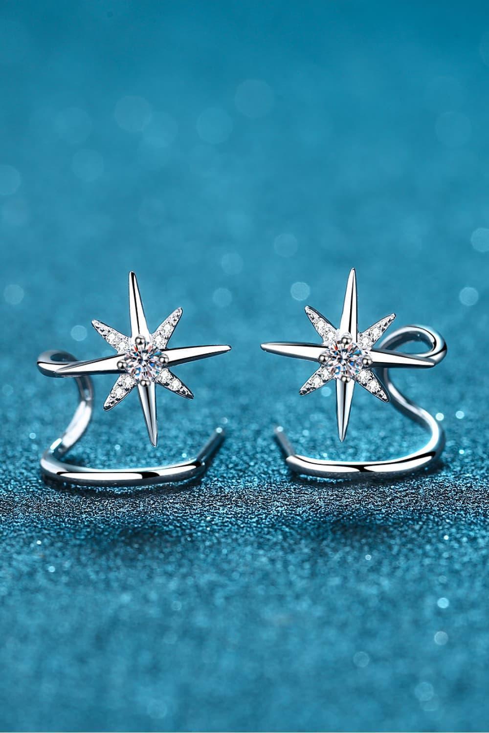 Bright Future Star Shape Moissanite Huggie Earrings - MXSTUDIO.COM