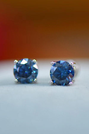 Bright Outlook 2 Carat Blue Moissanite Earrings - MXSTUDIO.COM