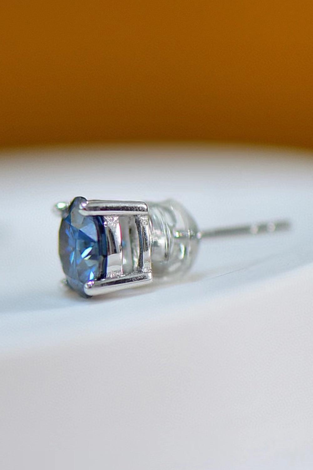 Bright Outlook 2 Carat Blue Moissanite Earrings - MXSTUDIO.COM