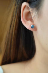 Bright Outlook 2 Carat Blue Moissanite Earrings - MXSTUDIO.COM