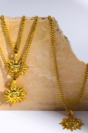 Brightly Shining Sun Pendant Copper Necklace - MXSTUDIO.COM