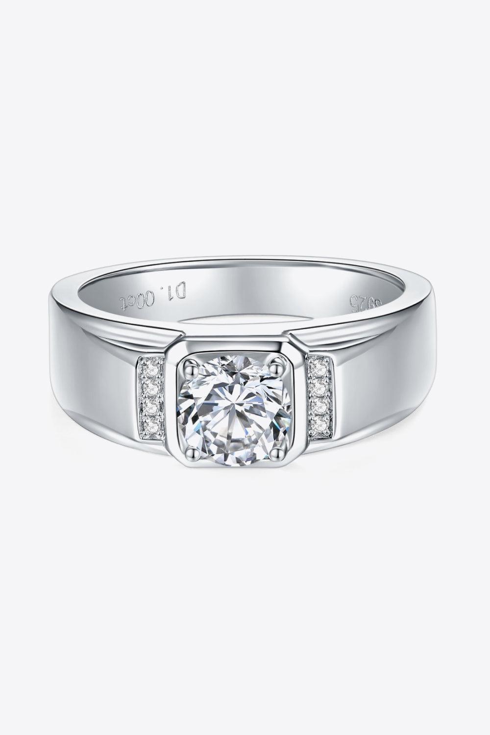 Brilliant Shine Platinum-Plated 1 Carat Moissanite Ring - MXSTUDIO.COM