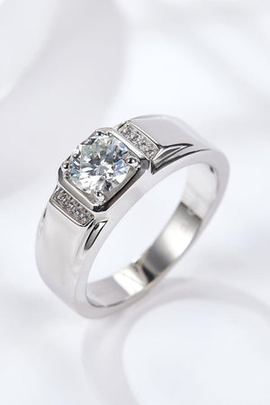 Brilliant Shine Platinum-Plated 1 Carat Moissanite Ring - MXSTUDIO.COM