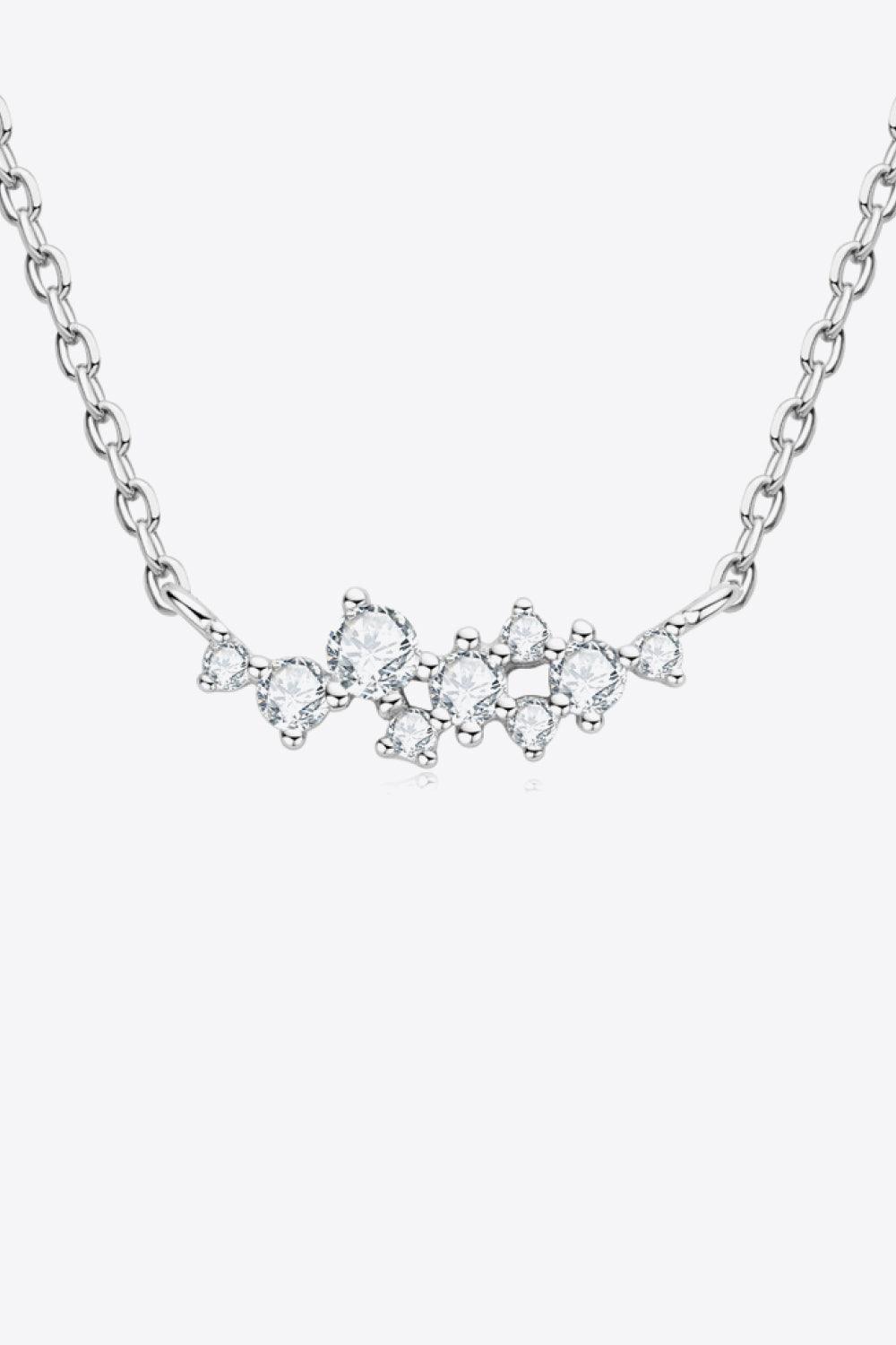 Brilliant Sterling Silver Chain Moissanite Necklace Womens - MXSTUDIO.COM