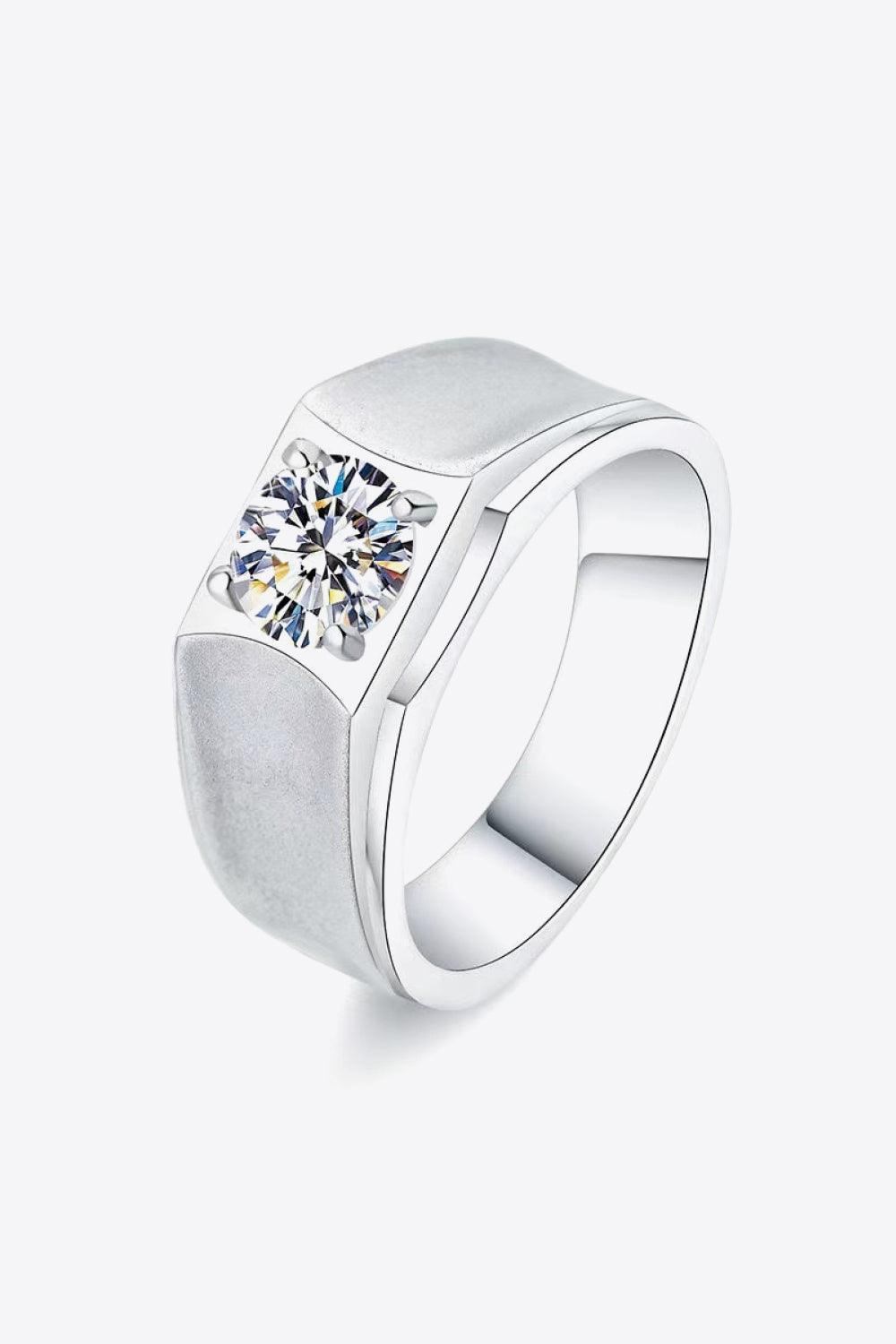 Brilliant Wide Band 1 Carat Moissanite Ring - MXSTUDIO.COM