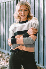 Bubbly And Warm Striped Crew Neck Sweater - MXSTUDIO.COM