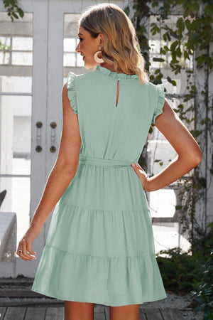 Bubbly Fresh Tiered Cap Sleeve Mini Dress - MXSTUDIO.COM