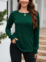 Bubbly Warmth Textured Long Sleeve Knit Top-MXSTUDIO.COM