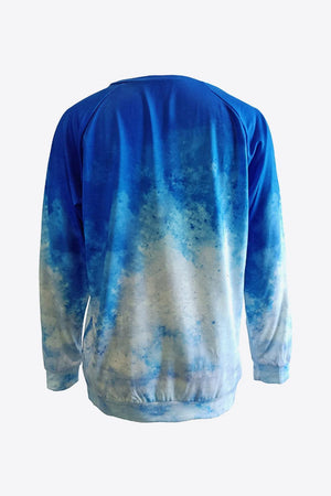 Butterfly Graphic Tie-Dye Sky Blue Sweatshirt - MXSTUDIO.COM