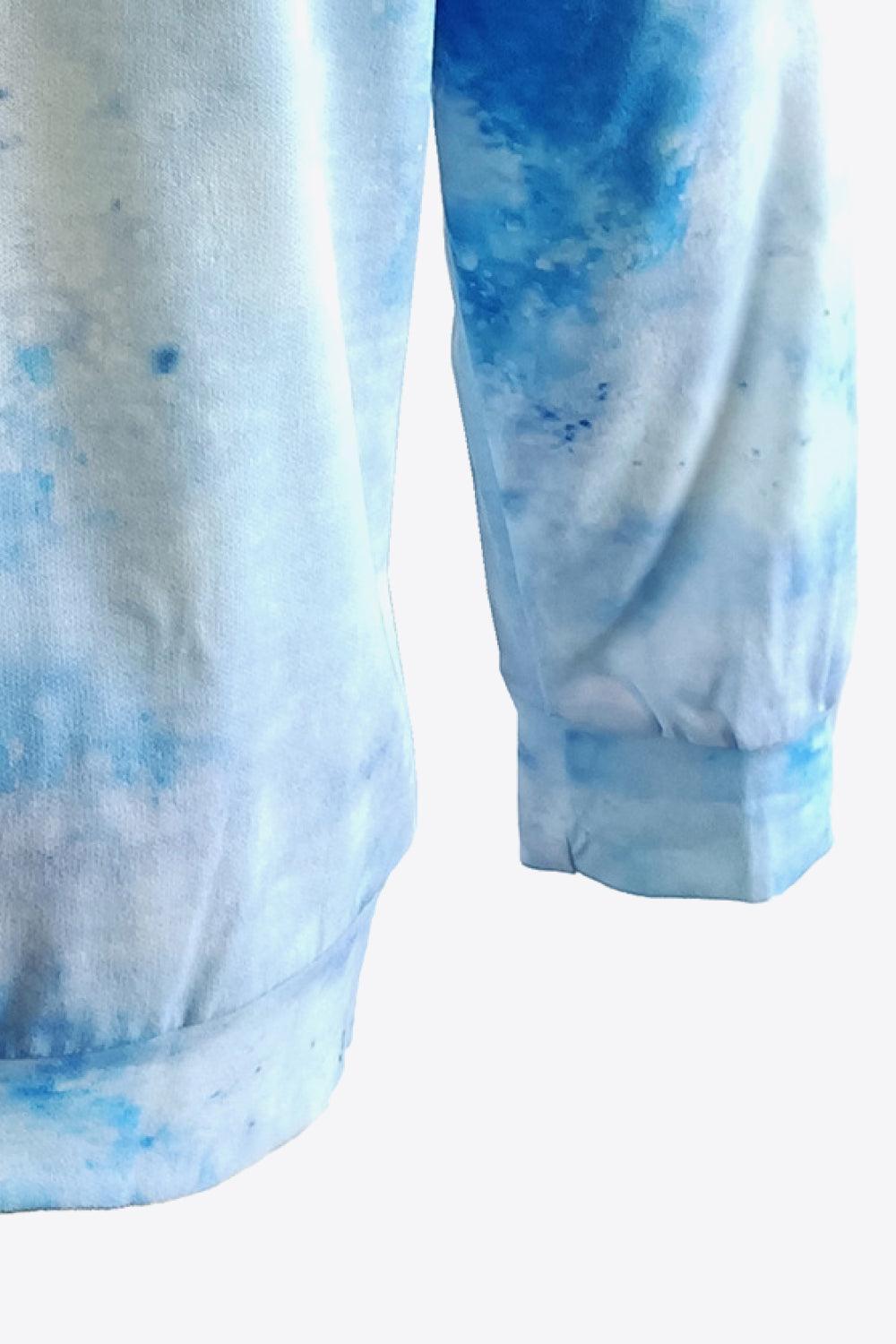 Butterfly Graphic Tie-Dye Sky Blue Sweatshirt - MXSTUDIO.COM